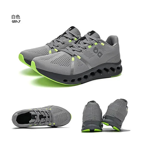 Leisure plus Size Men's Shoes39-45 Fashion Cushioned Running Shoes Sports Trend Gray Green White Black Breathable Comfortable - AMULET RING STORE