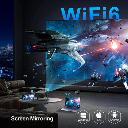 WESOPRO Mini Projector Smart 4K Portable with Wifi 6 Bluetooth 5.0 Android 11 Automatic Keystone for Home Theater Entertainment