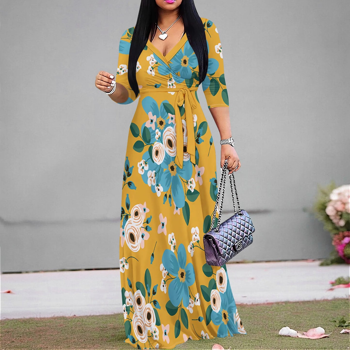 Women's Casual Sexy V Neck 3/4 Sleeves Club wear Party Outfits