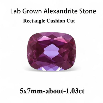 Emerald Cut Lab Grown Alexandrite AGL Certificate Loose Gemstone For Earrings Ring Jewelry Diy Making