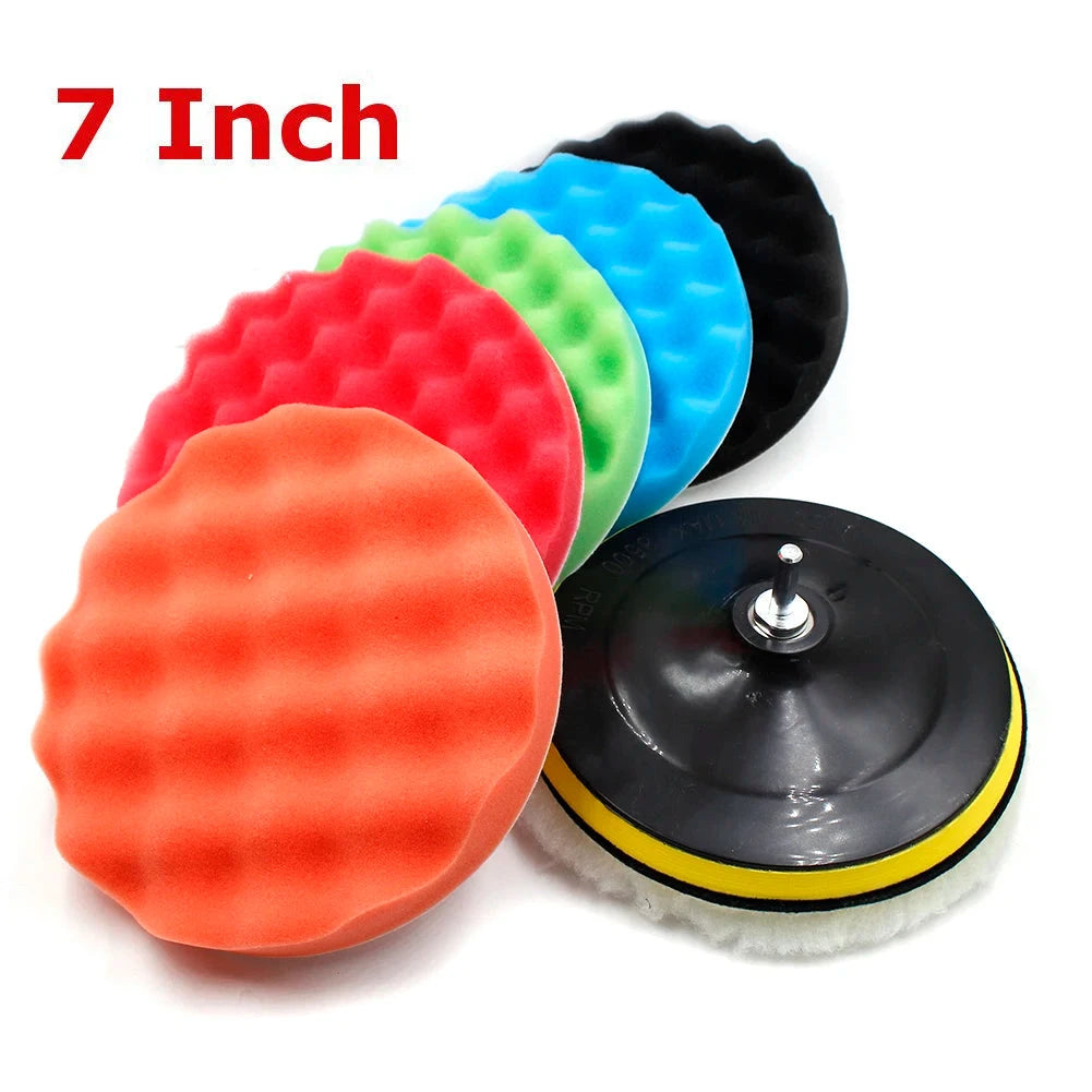 3/5/6/7 Inch Car Polishing Kit Polish Pad Car Polish Buffing Pad Abrasive Disc Sponge Foam Pads Polisher For Headlight Refurbish - AMULET RING STORE