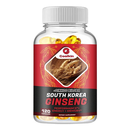 Authentic Korean Red Ginseng 1000mg + Ginkgo Biloba 60mg, Male Supplement Capsules - AMULET RING STORE