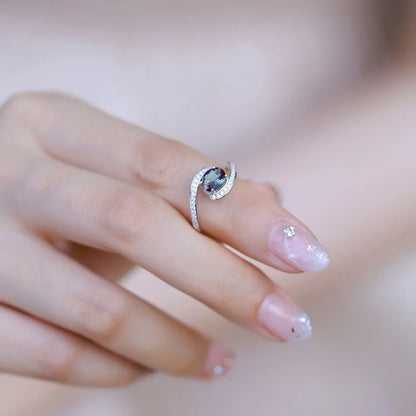 ALLNOEL 925 Sterling Silver Alexandrite Ring For Women Exquisite Style Fashionable Engagement rings Wedding Luxury diamond ring