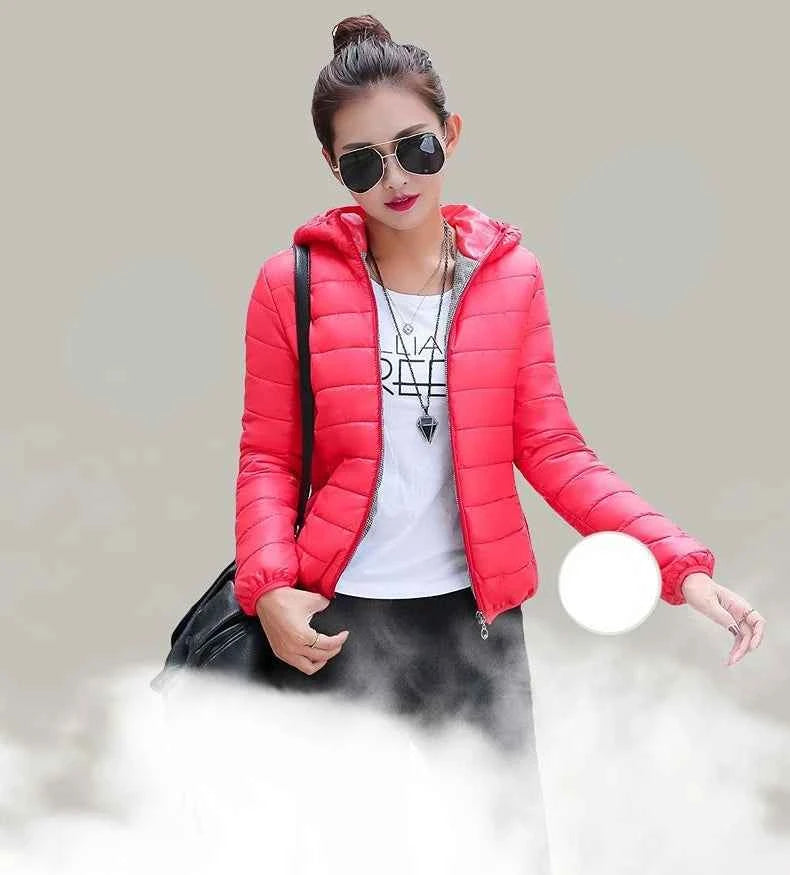 Down Jacket for Women Trend Korean Style Ultra Light Hit Hooded Coat Coats Lightweight Padded Puffer Jackets Female Winter 2025