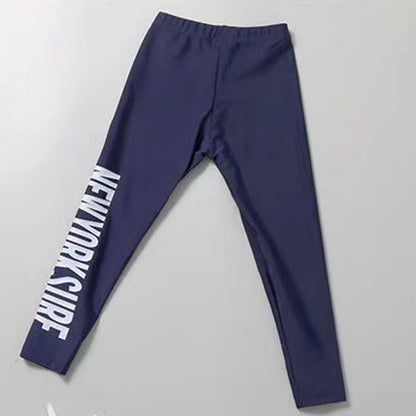 3Pcs Kids Girls Colorful Print Swimsuit Swimwear Long Sleeve Top+Shorts with Pants Set Sun Protection Rash Guard Swimming Outfit - AMULET RING STORE