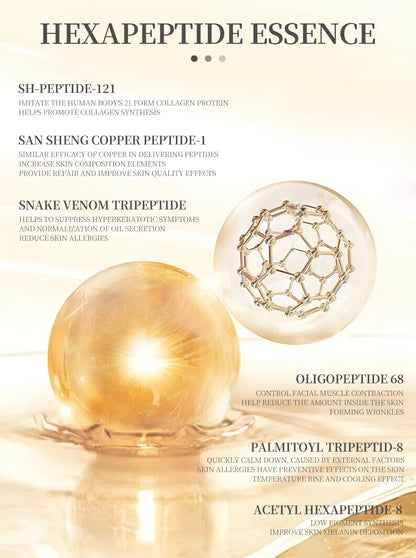 6 Peptide Essence Facial Refreshing Skin Care Set Contains Collagen to Improve Fine Lines, Brighten Skin, Moisturize and Nourish - AMULET RING STORE