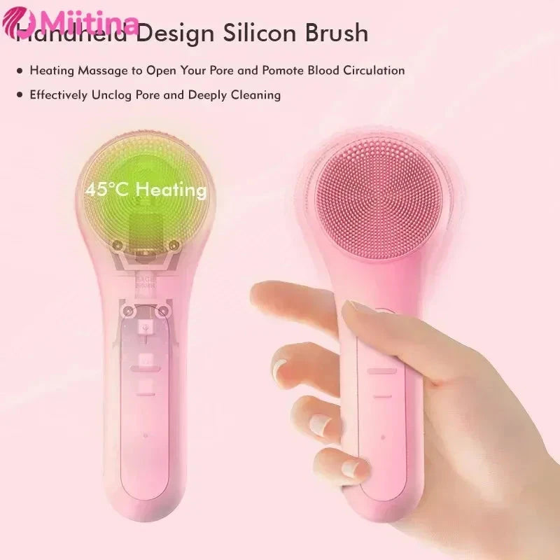 Electric Facial Cleansing Brush Sonic IPX7 Waterproof Silicone Face Scrubber Exfoliator Vibration Massager Deep Cleansing Care