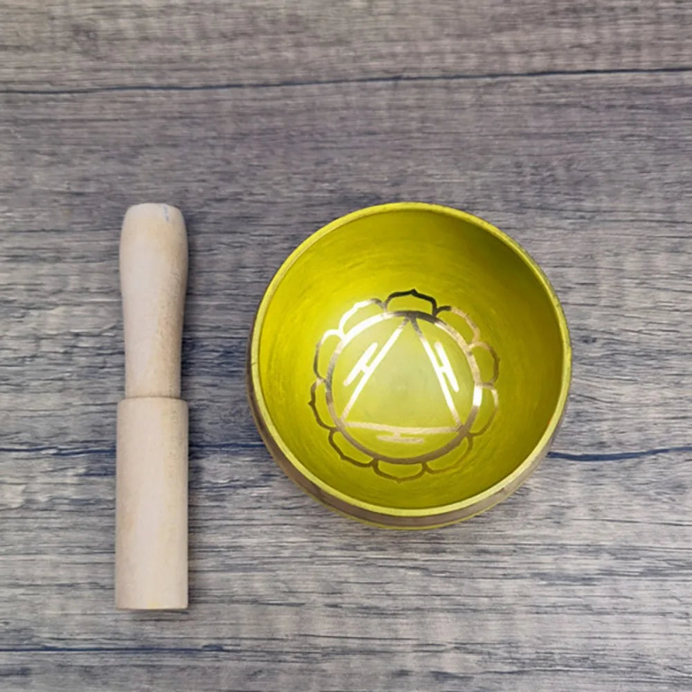 Colorful Nepal Tibetan Singing Bowl Chakras Handmade Copper Buddhist Sound Bowls Therapy Meditation Mindfulness Yoga Ornaments - AMULET RING STORE