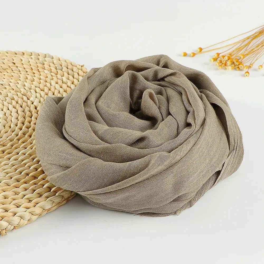 Autumn Winter New Cotton Linen Scarf For Women Girls Solid Color Sunscreen Scarves Soft Foulard Viscose Female Wrap Shawls