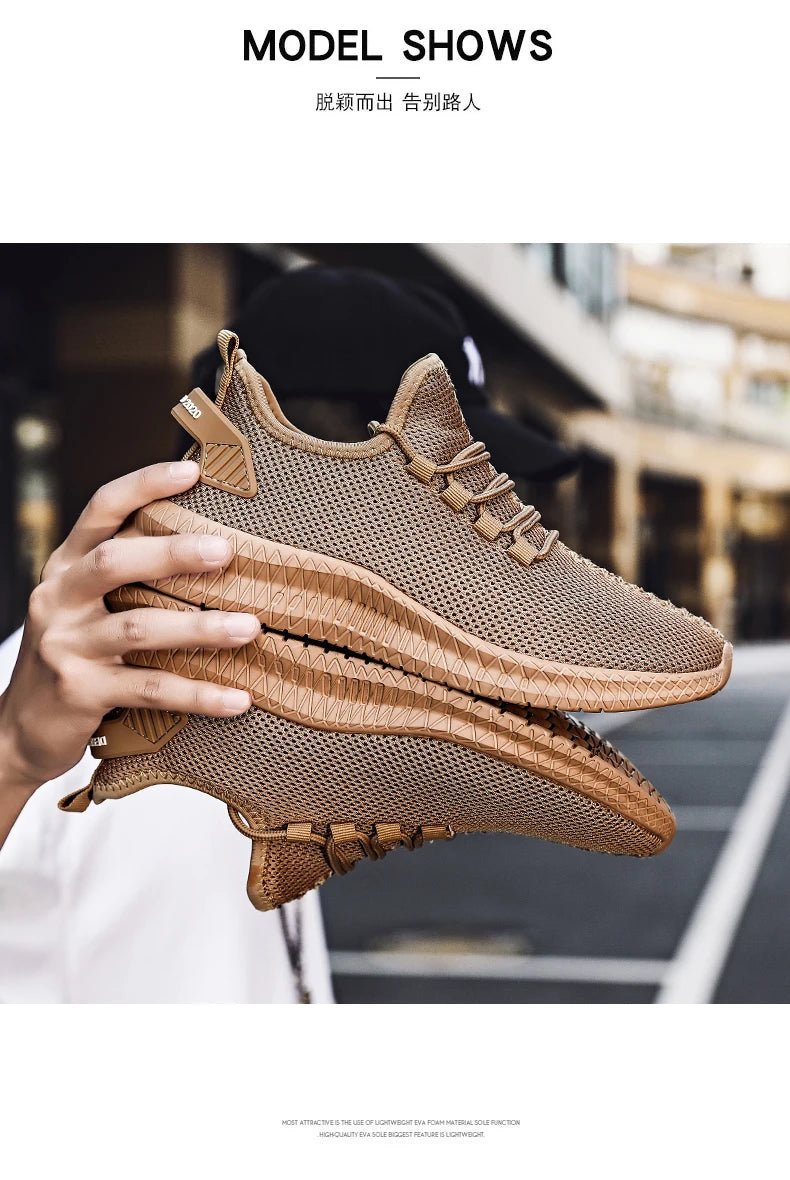 Men's Non-Slip Casual Sneakers Breathable Outdoor Jogging Training Hiking Sports Running Outdoor Women Weave Knit Lace Up Shoes - AMULET RING STORE