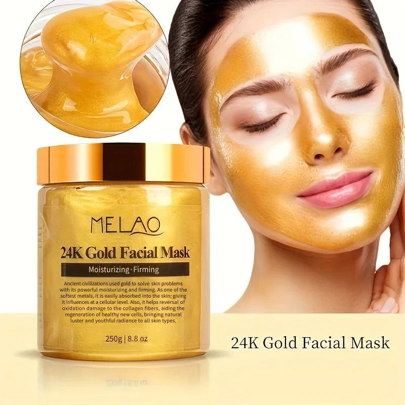 MELAO 24K Gold Face Mask Beauty Facemask Skin Remove France Golden Collagen Facial Moisturizing Masks - AMULET RING STORE