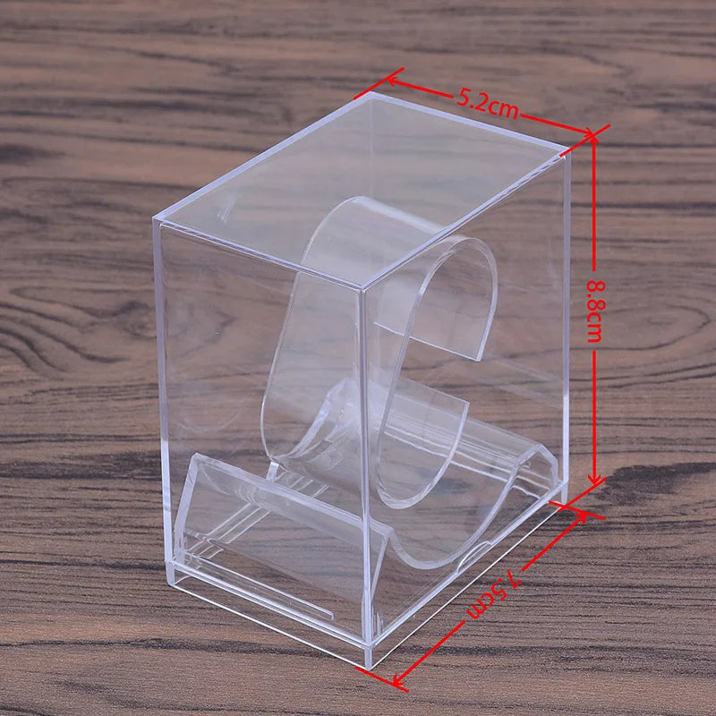 Plastic Transparent Watch Display Storage Stand Holder Counter Smart Watch Protective Showcase Shelf Rack Jewelry Packaging Box - AMULET RING STORE