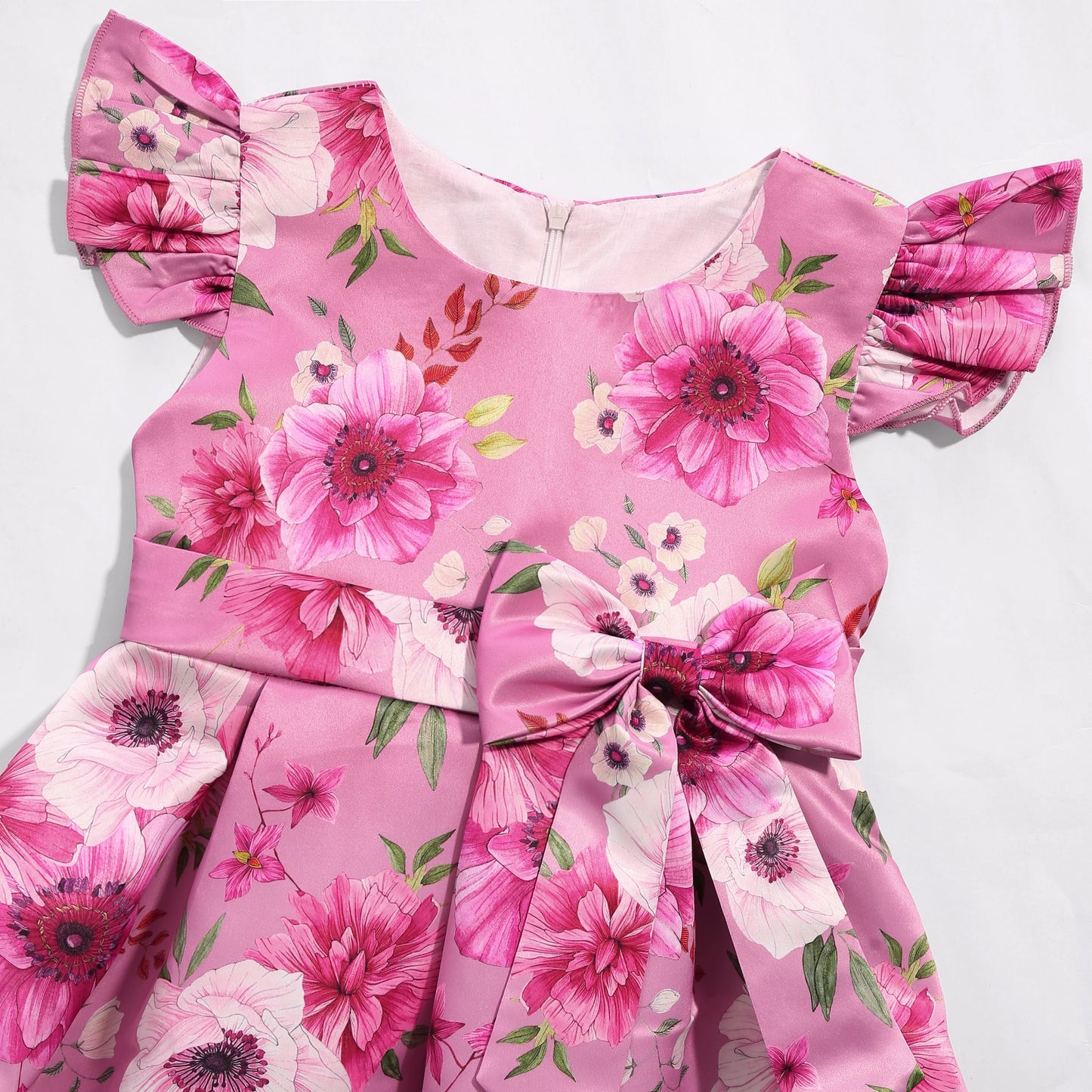 Girl's party dress  Elegant petal-sleeved princess dress  Birthday party dress  Wedding party dress