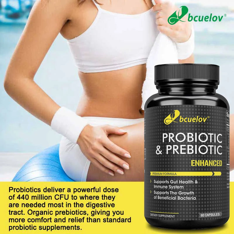 Bcuelov Prebiotics Probiotic Combo - Supports Healthy Digestion & Immune System, Reduces Bloating & Acidity, Weight Loss - AMULET RING STORE