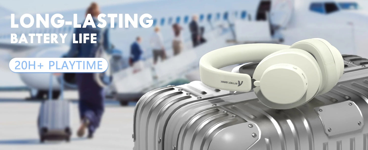 ATTACK SHARK G500 Wireless Over-ear Noise Canceling Headphones,Bluetooth ANC Gaming Headset with BT 5.3/3.5mm Audio Cable