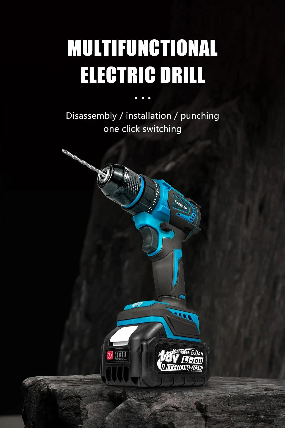 Kamolee 10mm Cordless Electric Impact Drill Electric Screwdriver Home DIY Power Tools For Makita 18V Battery - AMULET RING STORE