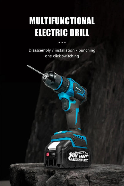 Kamolee 10mm Cordless Electric Impact Drill Electric Screwdriver Home DIY Power Tools For Makita 18V Battery - AMULET RING STORE