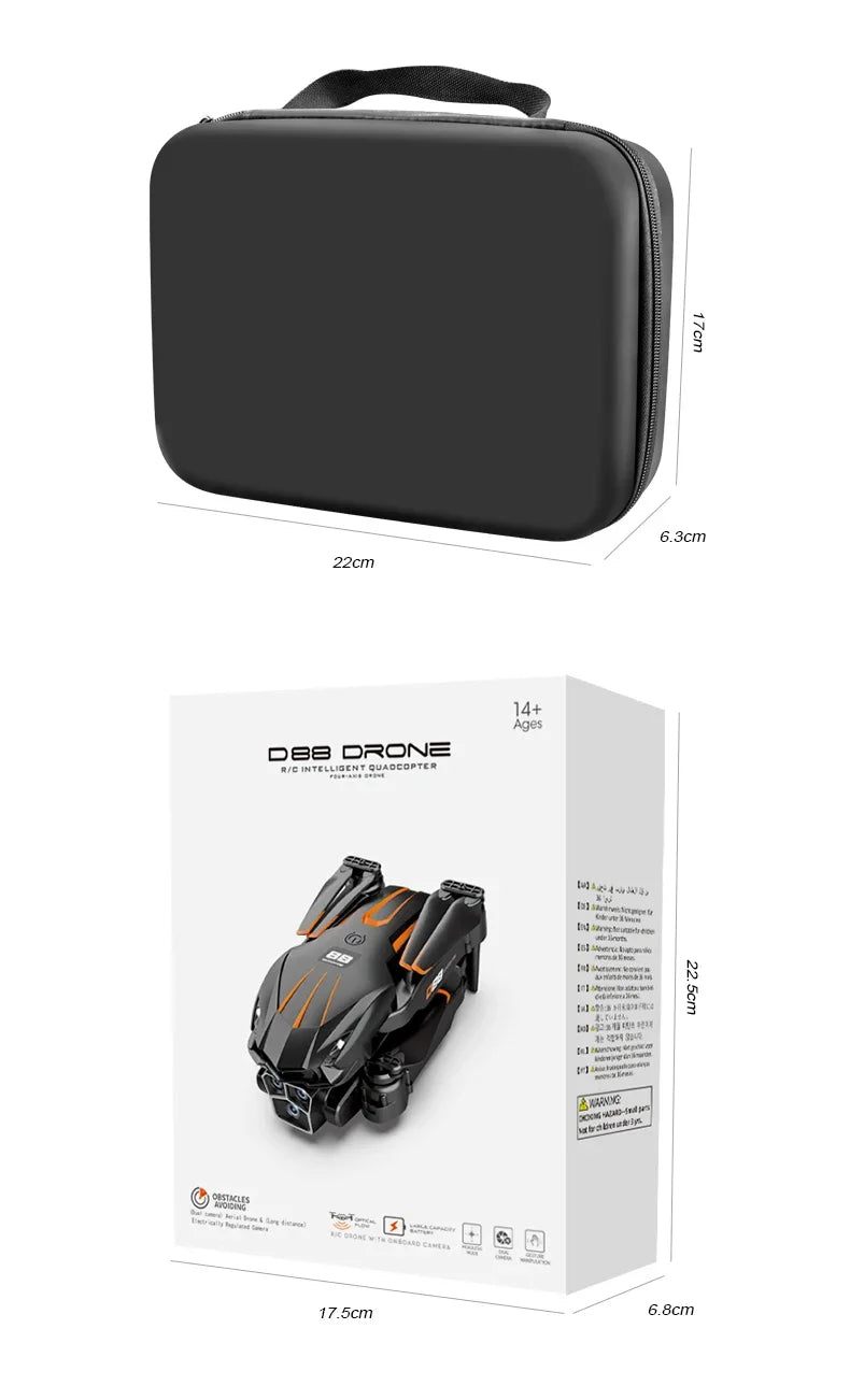 Xiaomi D88 Drone HD Dual Camera 3 Battery Professional Aerial Photography Optical Flow Hovering Gesture Shooting Folding Drone