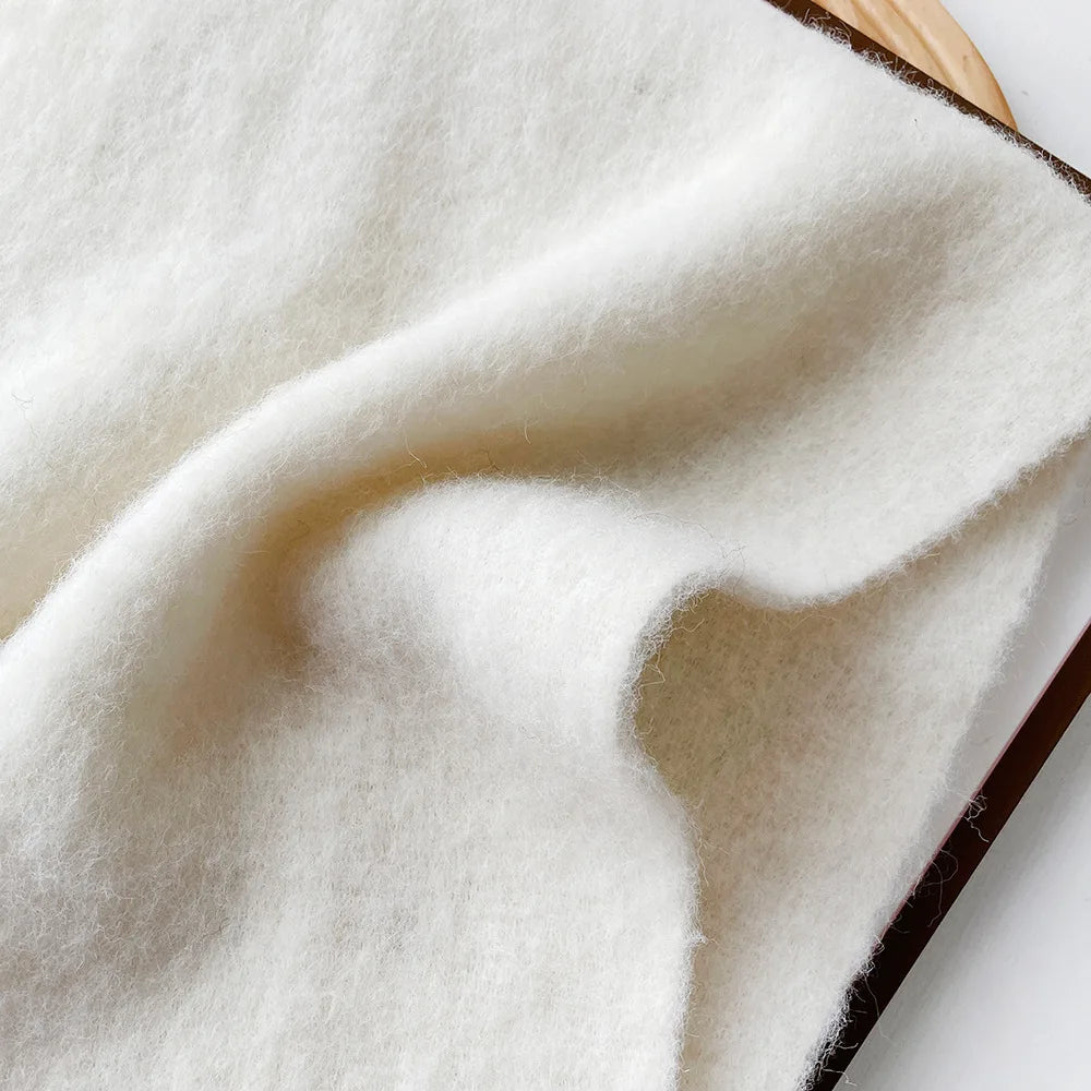 Korean Version Stylish Solid Scarf Women Men Autumn Winter Wool Blend Soft Pulled Mufller Female Male Versatile Pink Shawl Girl