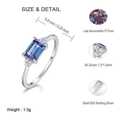 ALLNOEL 925 Sterling Silver Alexandrite Ring For Women Exquisite Style Fashionable Engagement rings Wedding Luxury diamond ring