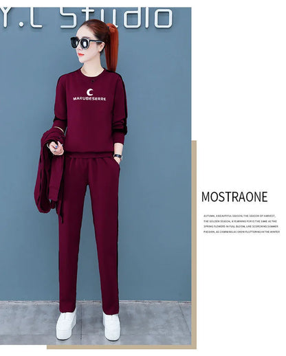 Spring Autumn Women Tracksuit Coats+Sweatshirts+Pants 3Pcs Suit Fashion Outfits Ladies Casual Clothing Sets Loose Sportswear