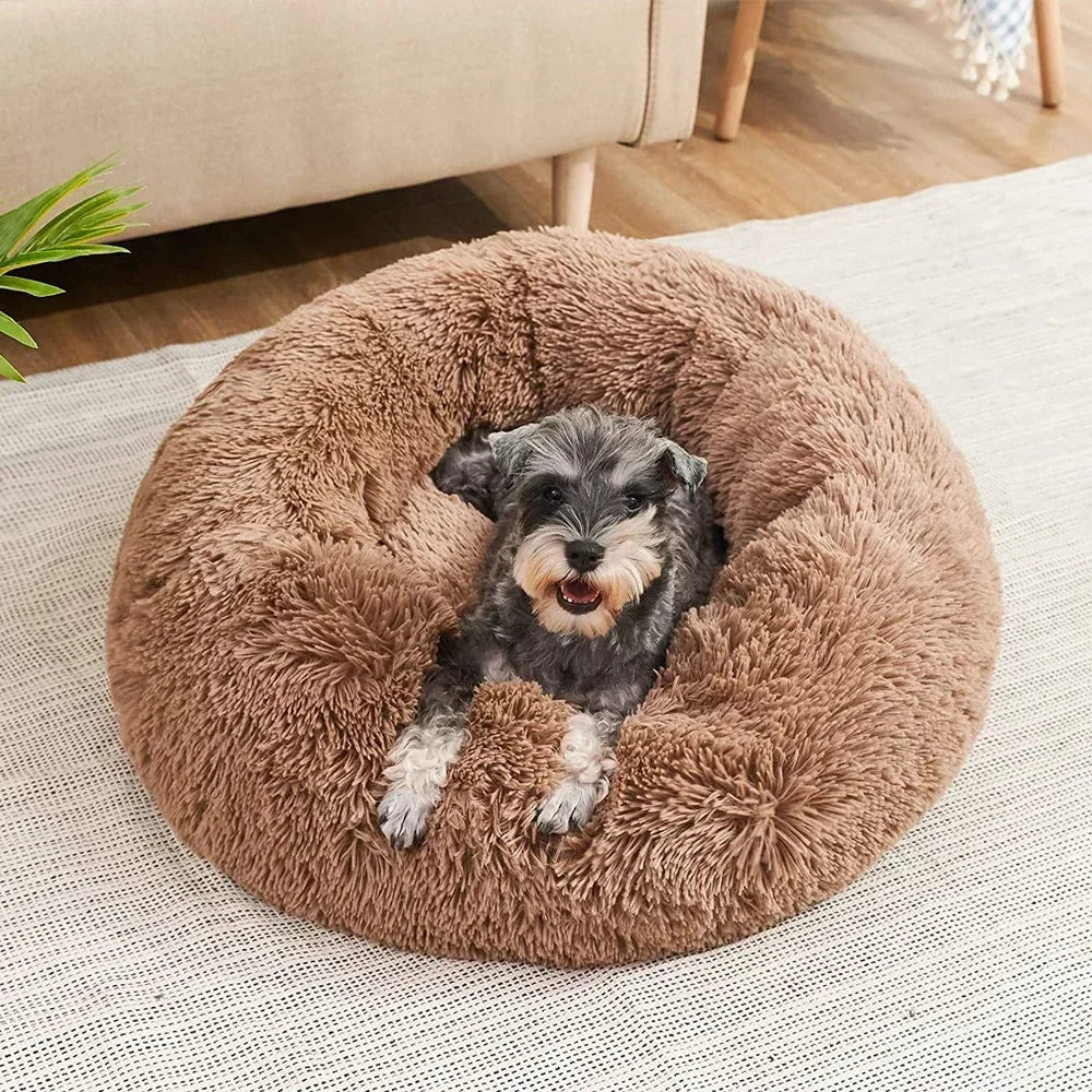 Round Cat Beds House Soft Long Plush Best Pet Dog Bed For Dogs Basket Pet Products Cushion Cat Bed Cat Mat Animals Sleeping Sofa - AMULET RING STORE