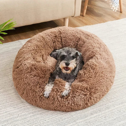Round Cat Beds House Soft Long Plush Best Pet Dog Bed For Dogs Basket Pet Products Cushion Cat Bed Cat Mat Animals Sleeping Sofa - AMULET RING STORE