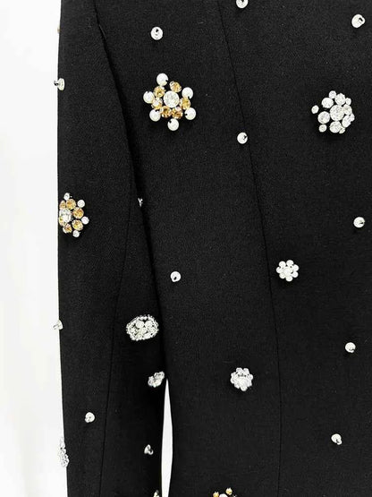 HIGH STREET Newest Fashion 2025 Designer Party Vestido Women's Formal Long Sleeve Luxurious Beaded Long Maxi Dress