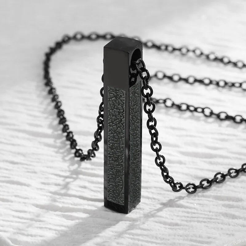 New 2025 Stainless Steel Ayatul Kursi Cube Pendant Necklace