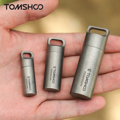 Tomshoo Titanium Mini Sealed Waterproof Storage Pill Box Perfume Case Pendants EDC Tools Eco-friendly Home Outdoor Pill Box - AMULET RING STORE