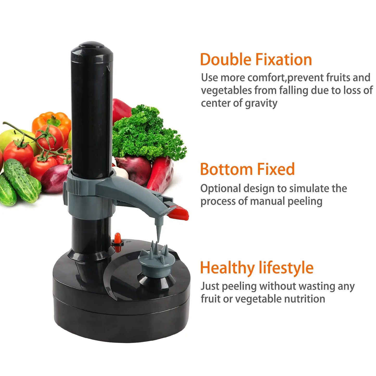 Electric Spiral Potato Peeler Automatic Apple Peeler, Smart Vegetable Fruit Peeler Machine, Kitchen Accessories Peeling Tool - AMULET RING STORE