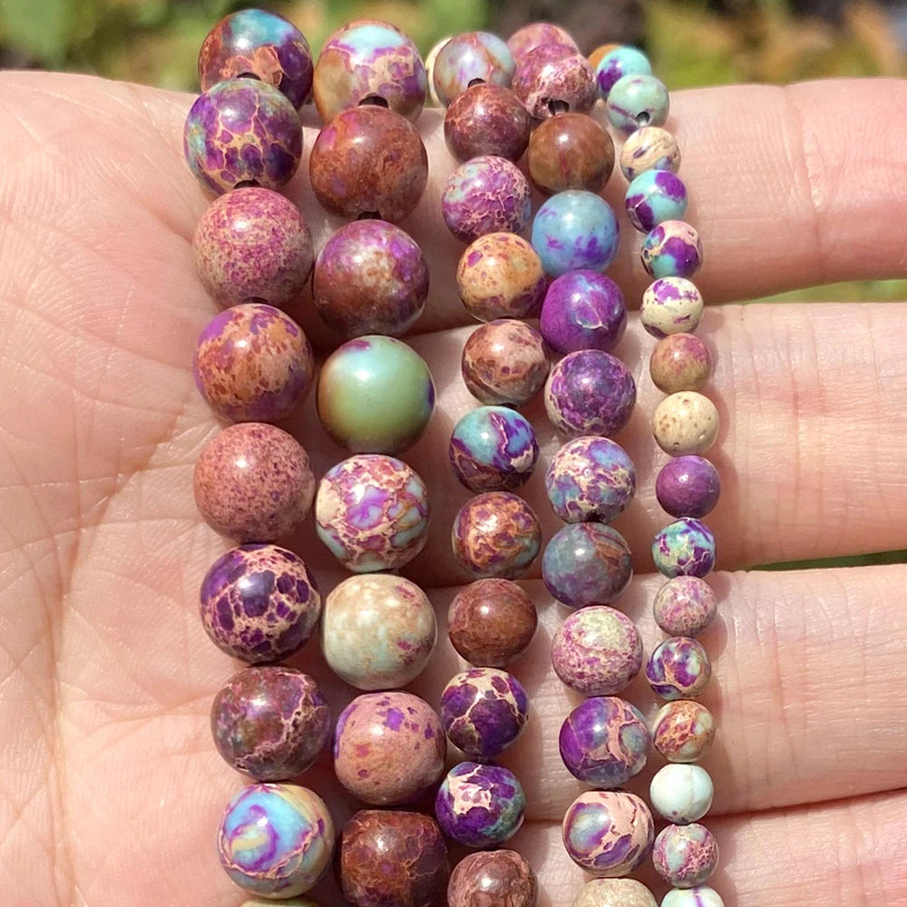 45 Styles Natural Stone Beads Amethyst Purple Jades Agate Crystal Glass Beads Jewelry Making Findings DIY Bracelet Accessories - AMULET RING STORE