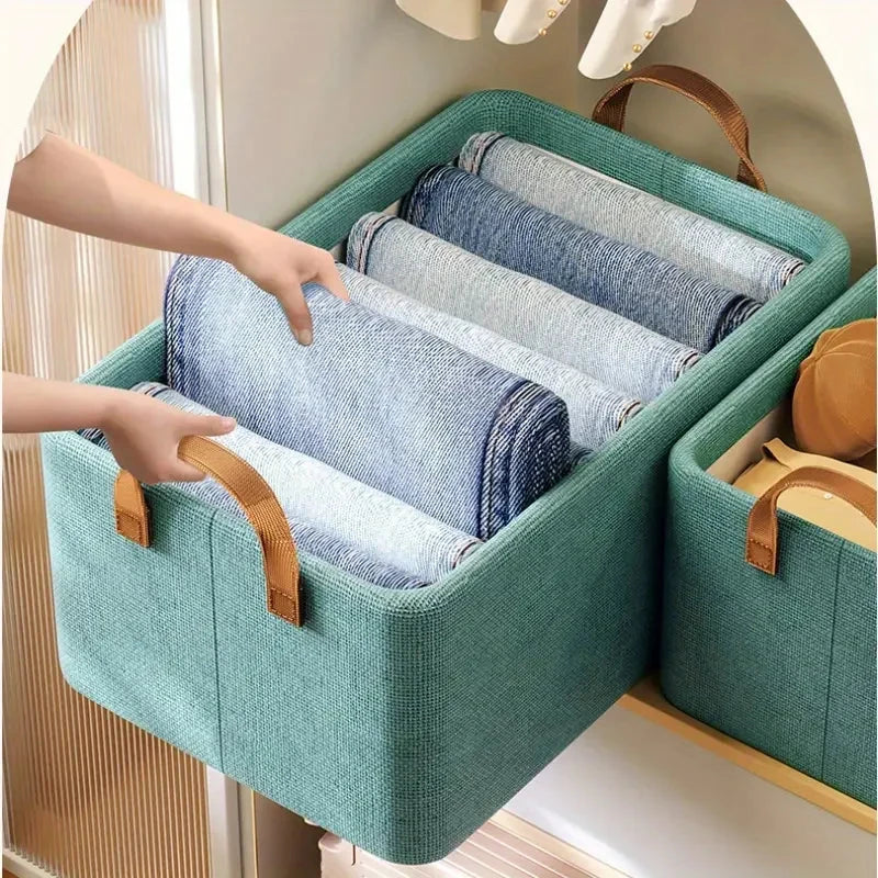 Covered clothing storage box, layered wardrobe organizer, foldable storage basket, underwear foldable storage basket - AMULET RING STORE