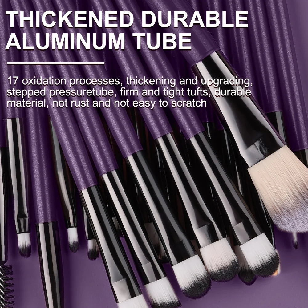 8/20Pcs Eye Makeup Brush Set Portable Soft Makeup Tool Eyeshadow Blending Detail Cosmetics Brush Kit with Makeup Egg Powder Puff - AMULET RING STORE