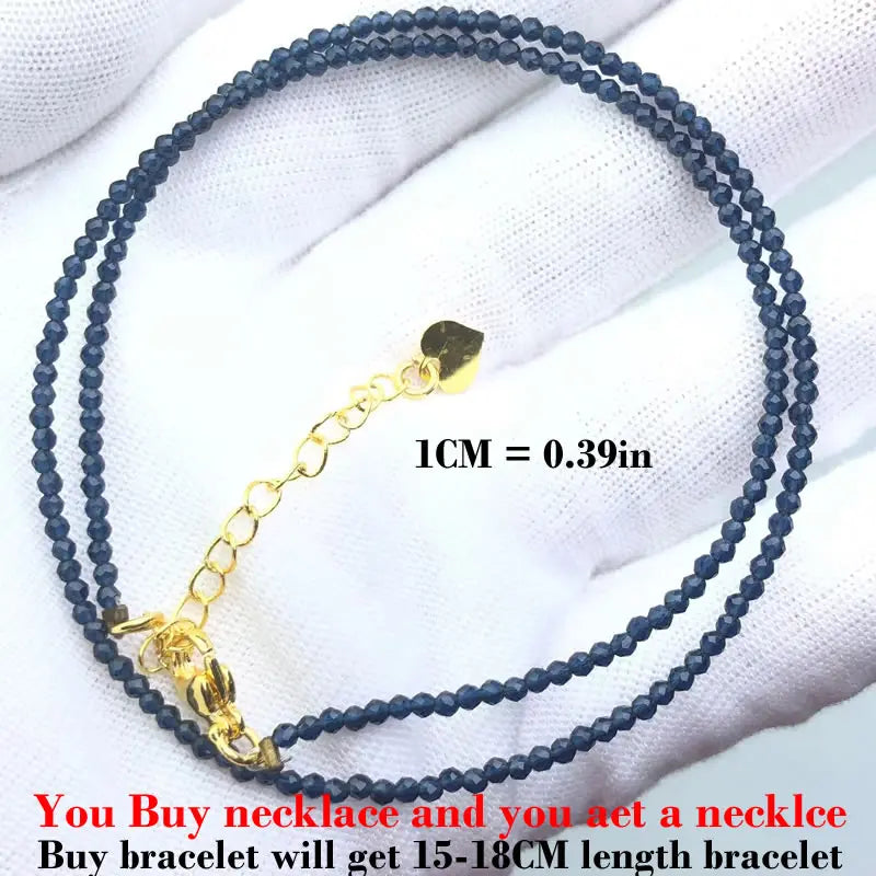 Fashion 2-3mm Faceted stone beads Necklace bracelet Pink Quartz Crystal zircon amethyst Choker Men Female Jewelry Party Gift - AMULET RING STORE
