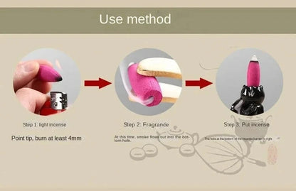 Waterfall Incense Burner Backflow Aromatherapy Home Decor Ornament with Incense Cones - Home Decorative Accessories - AMULET RING STORE