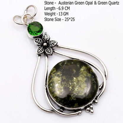 Genuine  Agate Labradorite Jasper Turquoise Rose Quartz Pendant