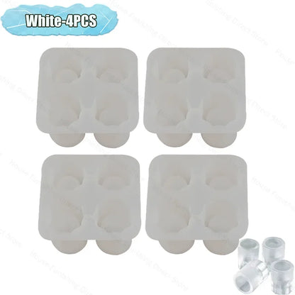 4Cup Shape Silicone Ice Cube Mold Tray for Summer Bar Party DIY Cold Drinks Kitchen Essential Ice Cup Maker Compartment Mold - AMULET RING STORE