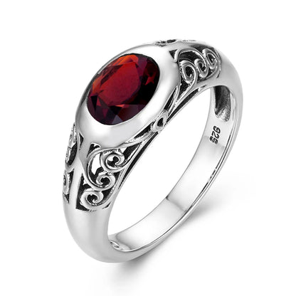 Retro Real 925 Sterling Silver Peridot Rings For Women 6*8mm Oval Gemstones Wedding Enagement Famous Brand Jewelry