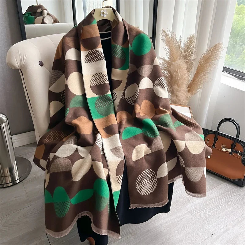 Cashmere Scarf for Women Thick Warm Winter Blanket Brand Female Luxury Quality Shawl Wrap Bufanda 2024 Poncho Echarpe Pashmina