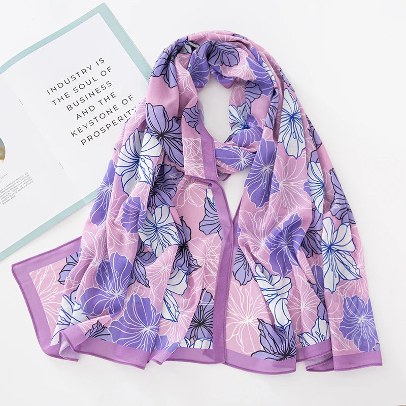 NEW Print Chiffon Hijab Scarf Shawl Fashion Islamic Muslim Scarves Wraps Women Echarpe Breathable Foulard Hijabs - AMULET RING STORE