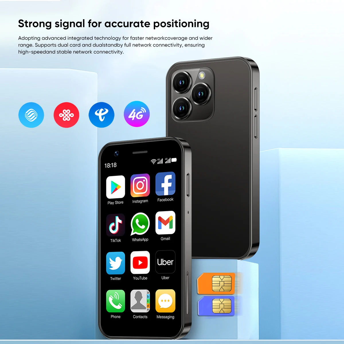 SOYES XS16/XS15 Mini Android Smartphone 3G/4G Network 2GB RAM 16GB ROM 3" Display 5MP Camera Dual SIM With Play Store WhatsAPP - AMULET RING STORE