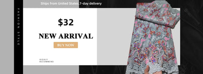 Kalume 2025 African Gilding Jacquard Lace Fabric High Quality Brocade Lace Fabric Ship From U.S. For Sewing Party Dress F4329