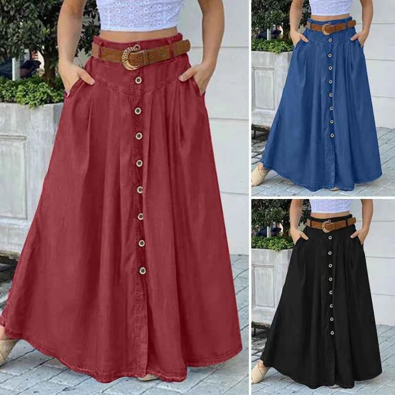 ZANZEA Cargo Skirts Elegant Women Evangelical Faldas  Mujer Office Lady High Waist Saias Summer 2024 Casual Buttons Up Jupes