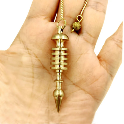Bronze Metal Copper Spiritual Point Pendulum for Divination Healing Dowsing Wicca Balancing Pointed Cone Pendant Pendulum