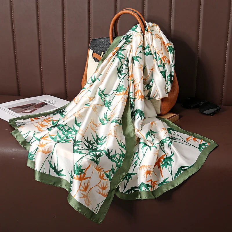 Design Satin Silk Shawl Hijab Scarf Women Fashion Summer Sunscreen Beach Stole Wraps Bufanda Female Headkerchief Echarpe New - AMULET RING STORE