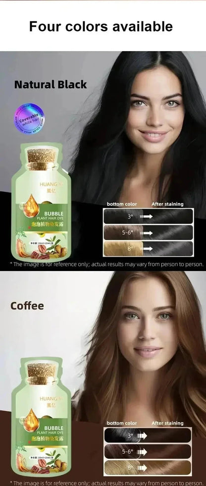 500ml Natural Herbal Hair Dye Shampoo 3 in 1 Change Hair Color Gray Hair to Dark Brown Black Deep Nourishing Fashion Hair Care - AMULET RING STORE