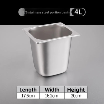 Stainl Steel Rectangular Covered Small Seasoning Box Food Container Thermal Rectangular Basin for Restaurant Kitchen - AMULET RING STORE