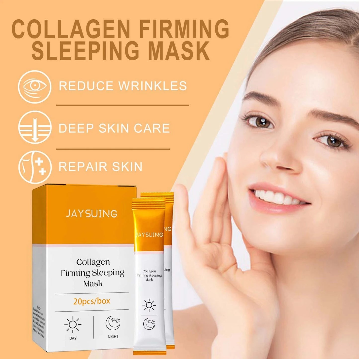 Jaysuing Collagen moisturizing facial mask reduces facial fine lines, tightens skin, moisturizes skin, and sleeps facial mask - AMULET RING STORE