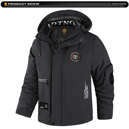 Winter Men Outdoor Windbreak Warm Travel Jacket Men Hooded Casual Fashion Sport Waterproof Climbing Trekking Jacket Male Coat